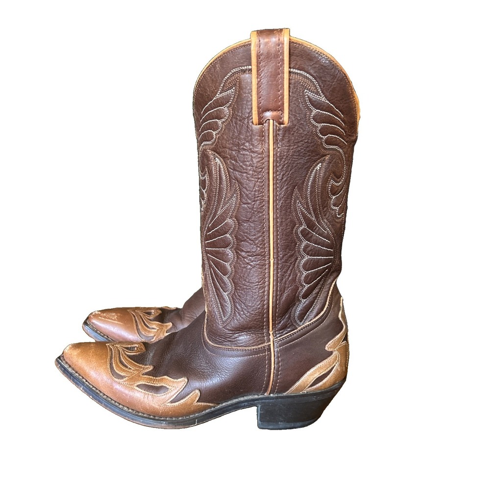 Laredo Boots Womens 9M Hearts & Wings Brown Western Leather Cowboy Rodeo Riding